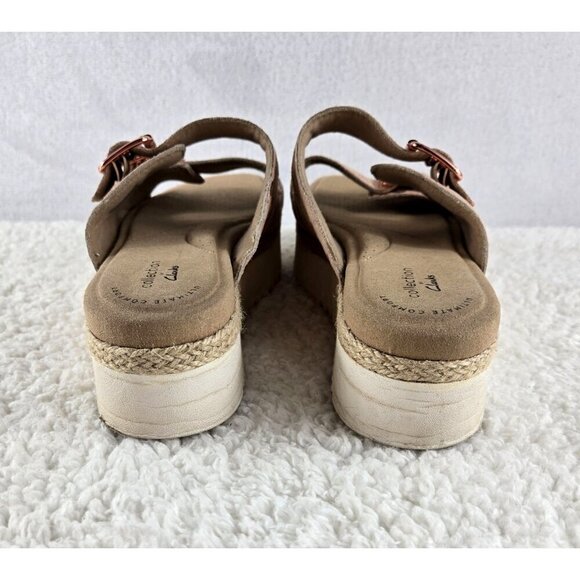 Clarks Ultimate Comfort Slide Sandal Platform Pink Gold Camouflage Leather Upper - Picture 11 of 16